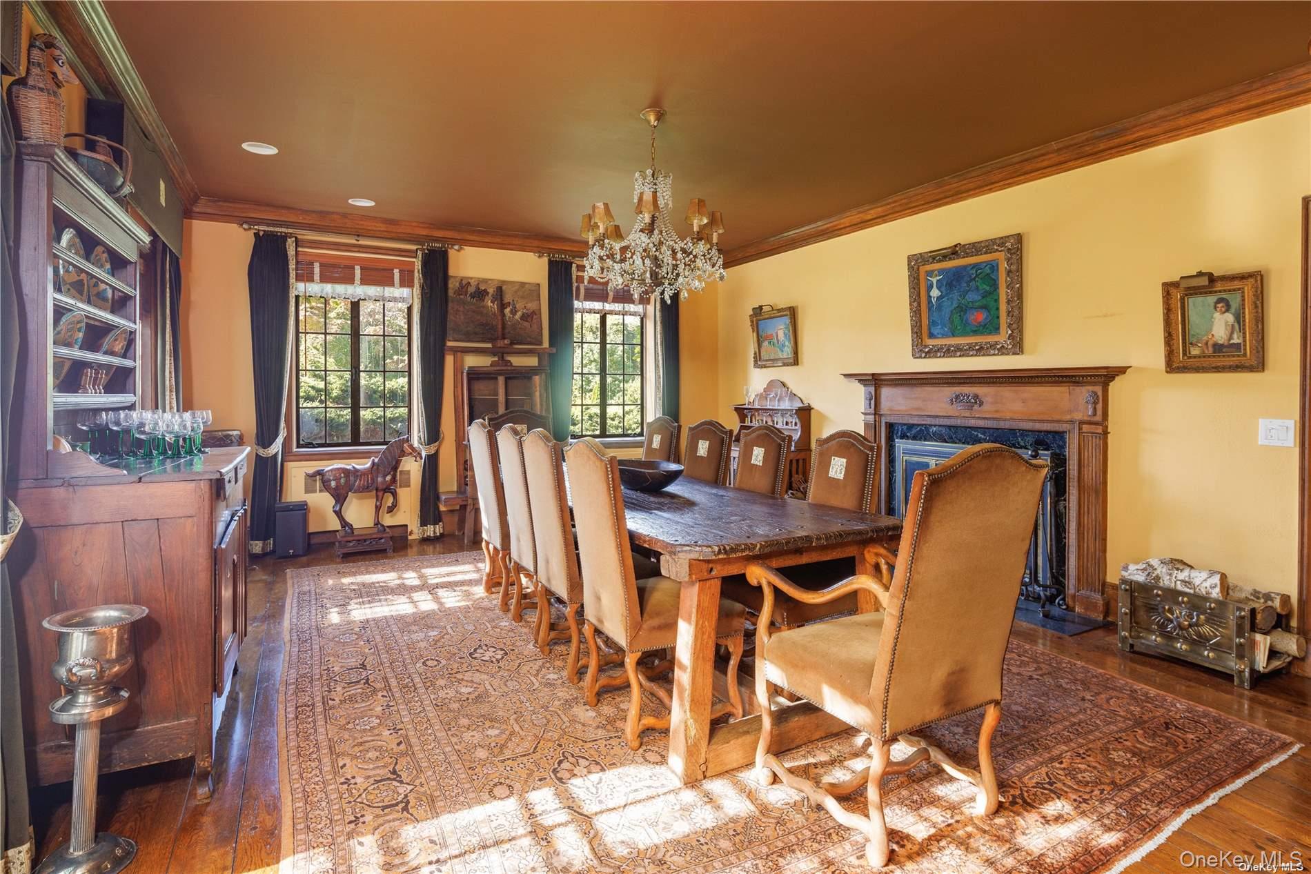 491 Muttontown Road Muttontown, NY 11791 - Photo 16 of 28 Dining Room with Fireplace
