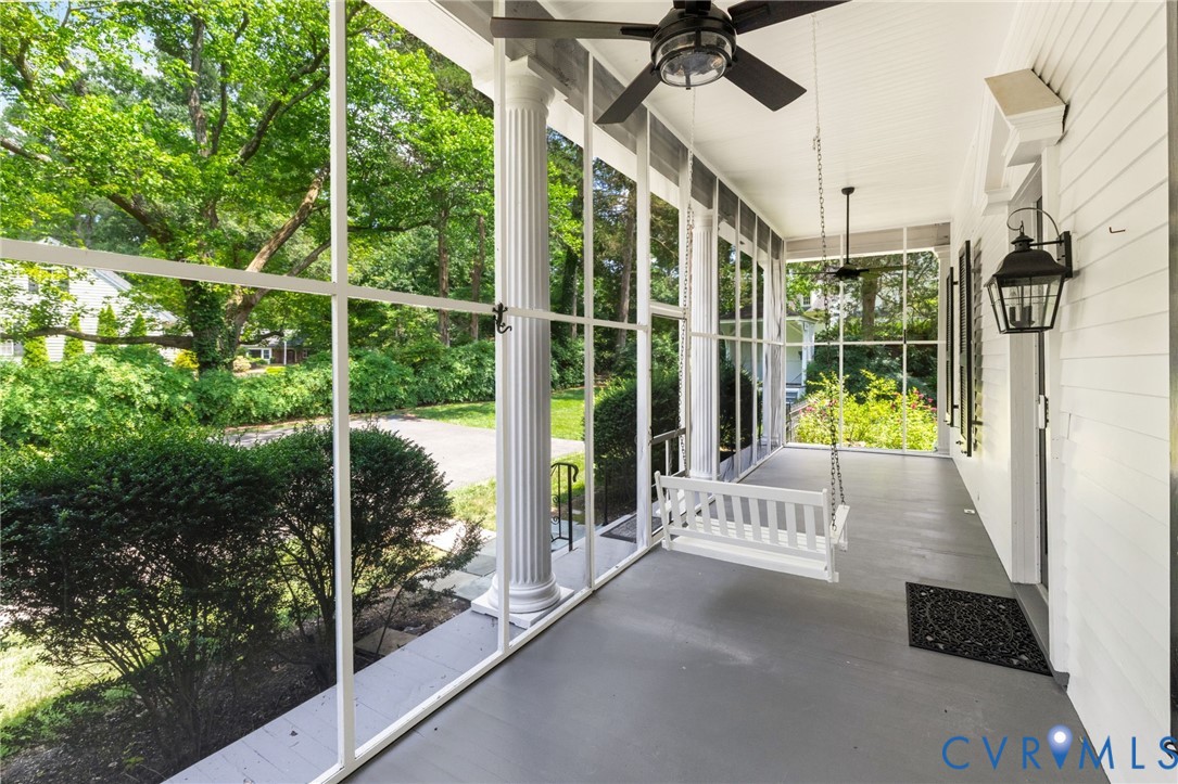 209 Ross Road Henrico, VA 23229 - Photo 40 of 43 Screened-in porch featuring a porch swing, columna