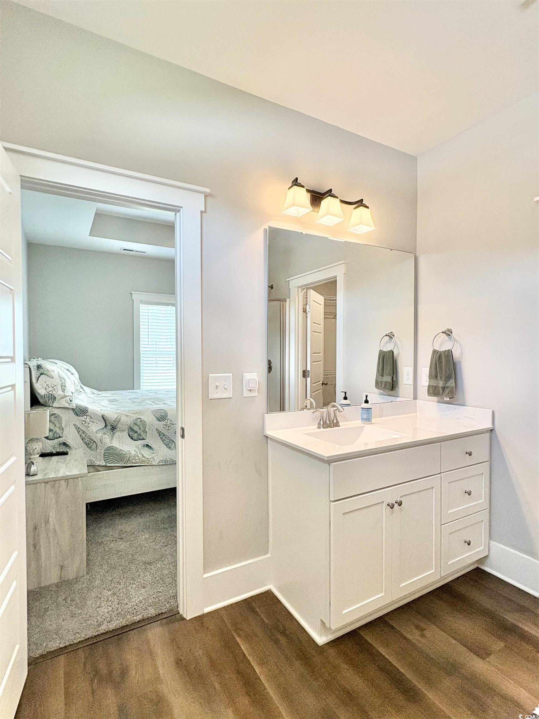 11124 Lee Circle Murrells Inlet, SC 29576 - Photo 17 of 25 Bathroom with vanity, baseboards, connected bathro