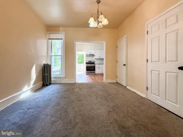 a view of a livingroom with a chandelier