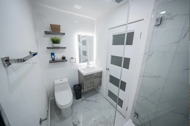 a bathroom with a shower