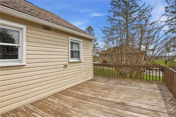 a view of a wooden deck