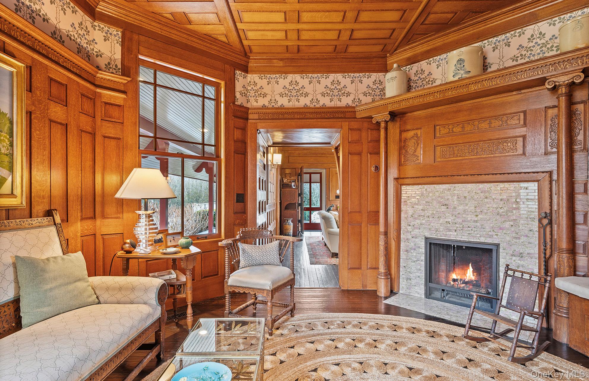 322 Rose Hill Road Water Mill, NY 11976 - Photo 22 of 33 a living room with furniture and a fireplace
