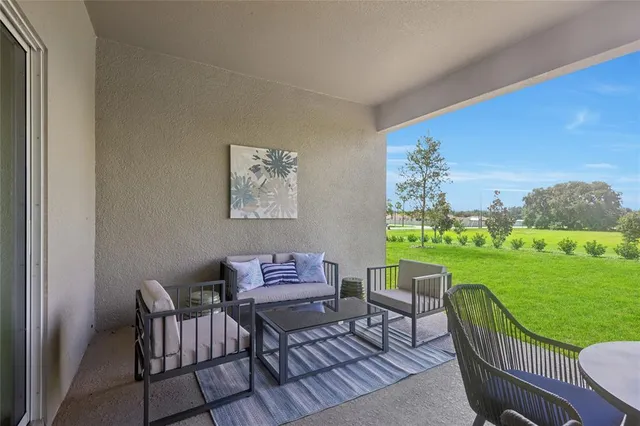 a view of a two chair in the patio