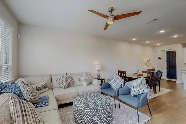 a living room with furniture