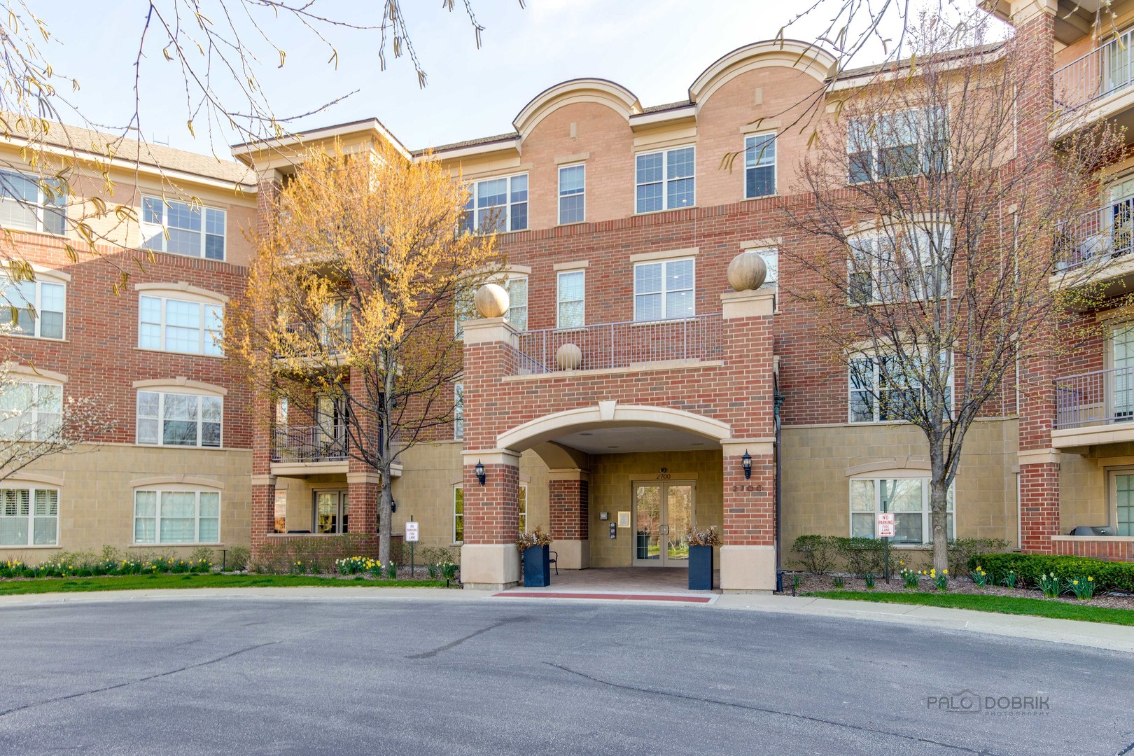 a front view of a building