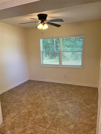 an empty room with a window