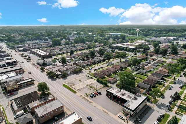 an aerial view of a city