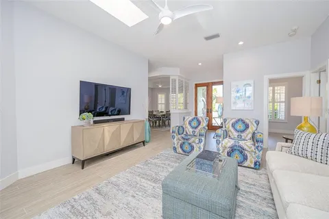 a bedroom with a bed and a lamp