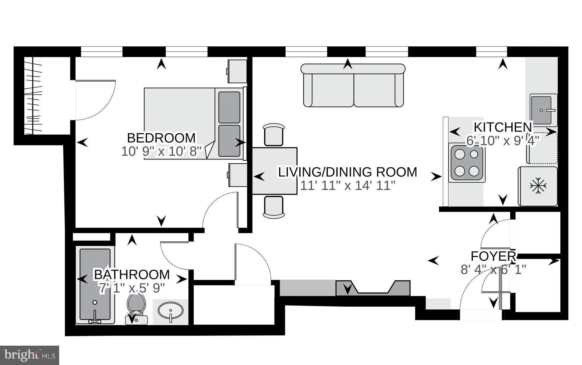 2001 16th Street Northwest, Unit 508 Washington, DC 20009 - Photo 10 of 10 Floor plan