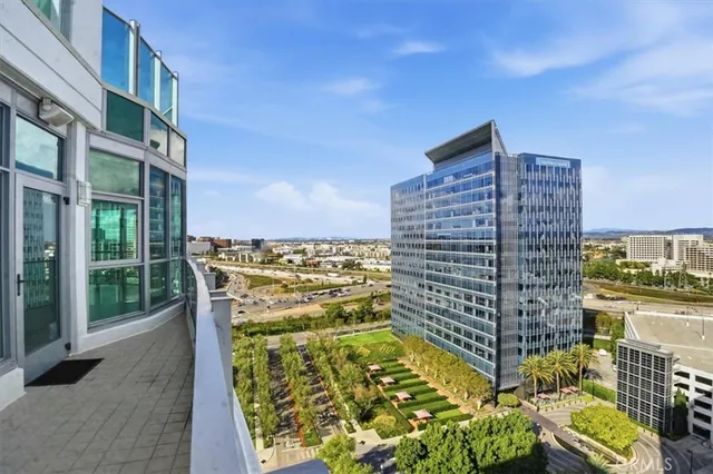 a view of a city with tall buildings