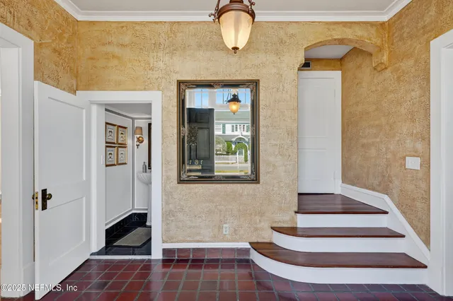 a view of an entryway with a window