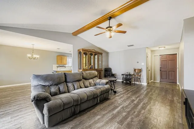 a living room with furniture