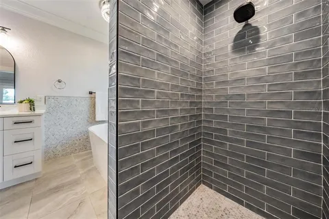 a bathroom with a shower