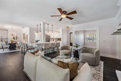 a living room with furniture