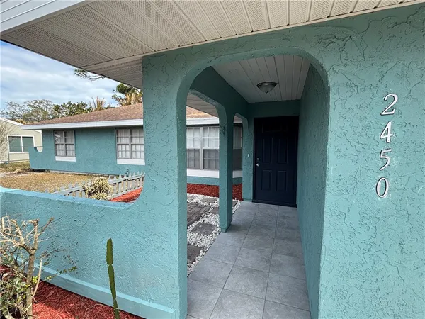 a view of a door of the house