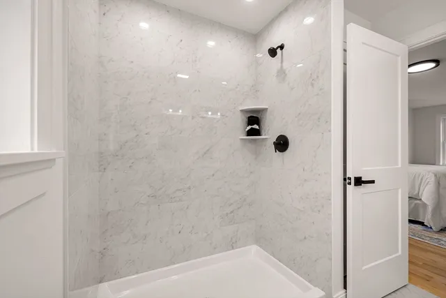 a bathroom with a shower
