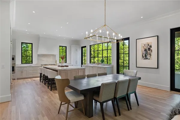 a kitchen with a stove and a kitchen island