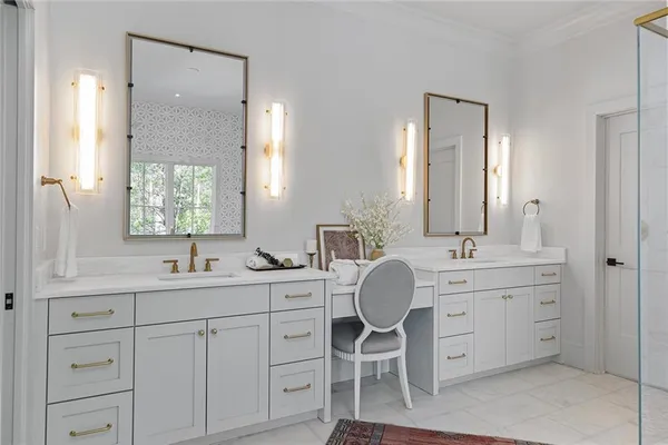 a view of a room with a large window