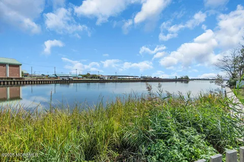 an aerial view of a house with a garden