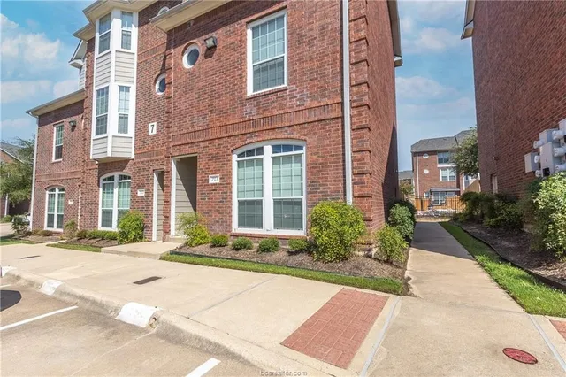 front view of a brick building