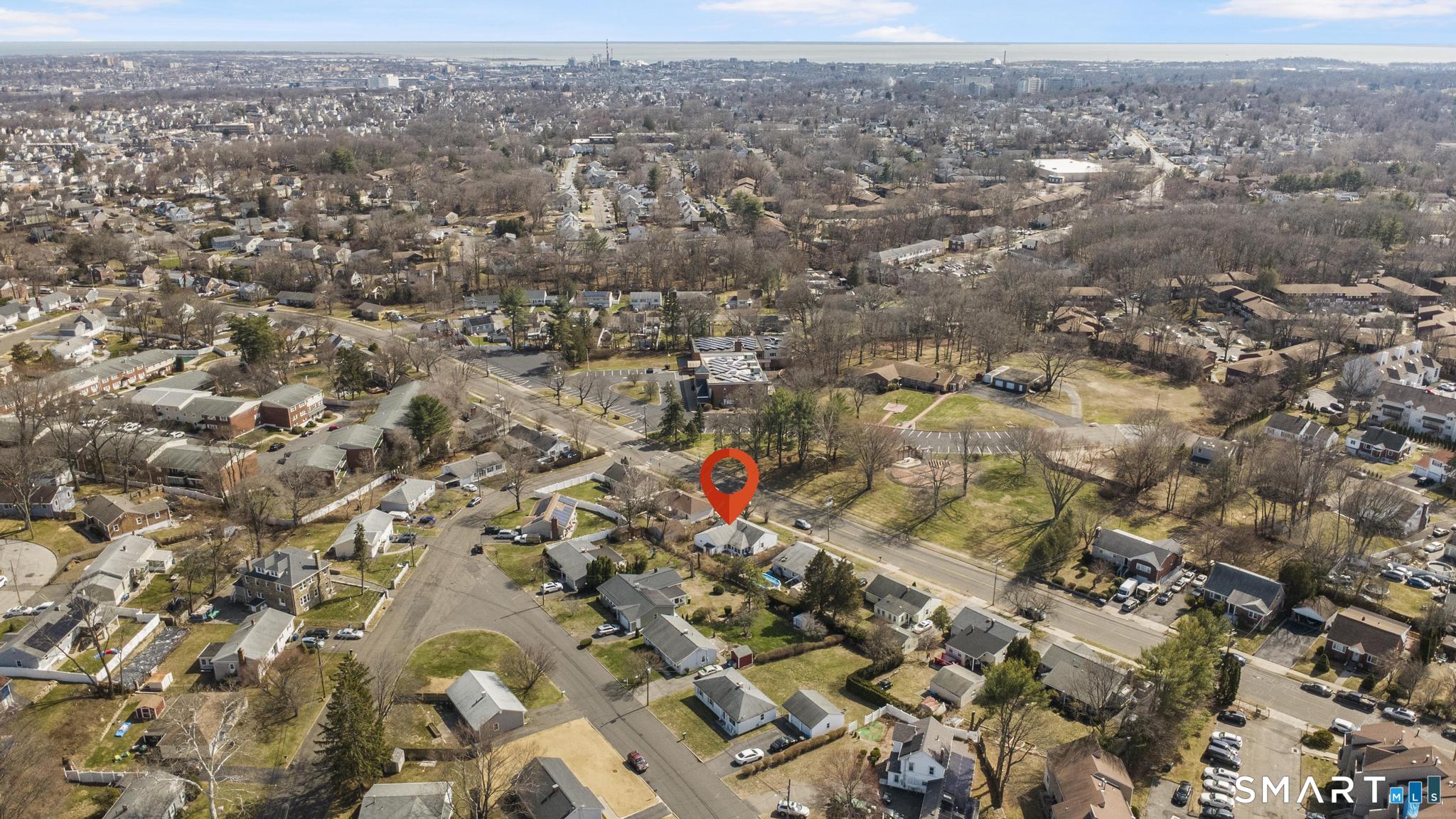 472 Anton Street Bridgeport, CT 06606 - Photo 19 of 23 an aerial view of a houses with a city