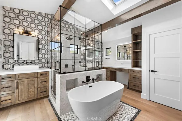 a bathroom with a sink and a bathtub