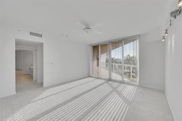 a view of a room with racks on the wall