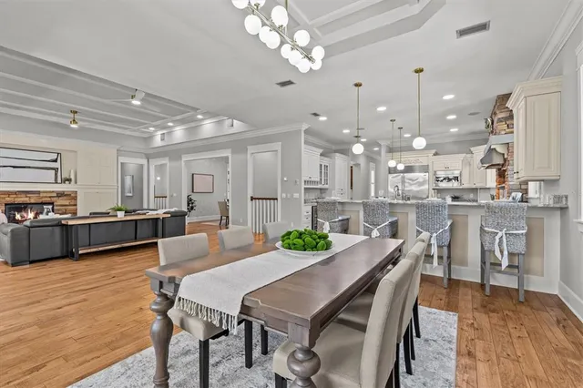 a workspace with furniture and wooden floor