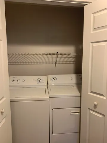 a close up view of washer and dryer