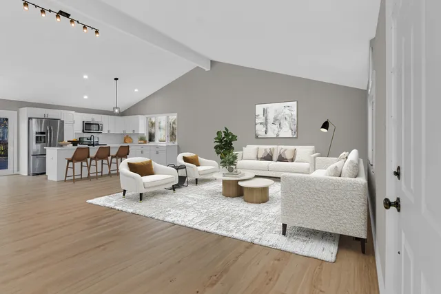 a backyard of a house with lots of green space