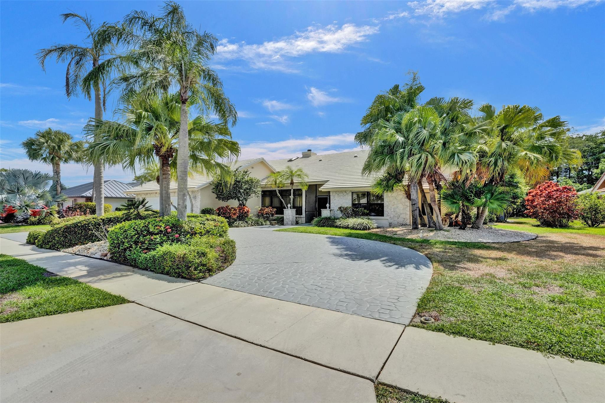 Circular driveway to the main entrance.