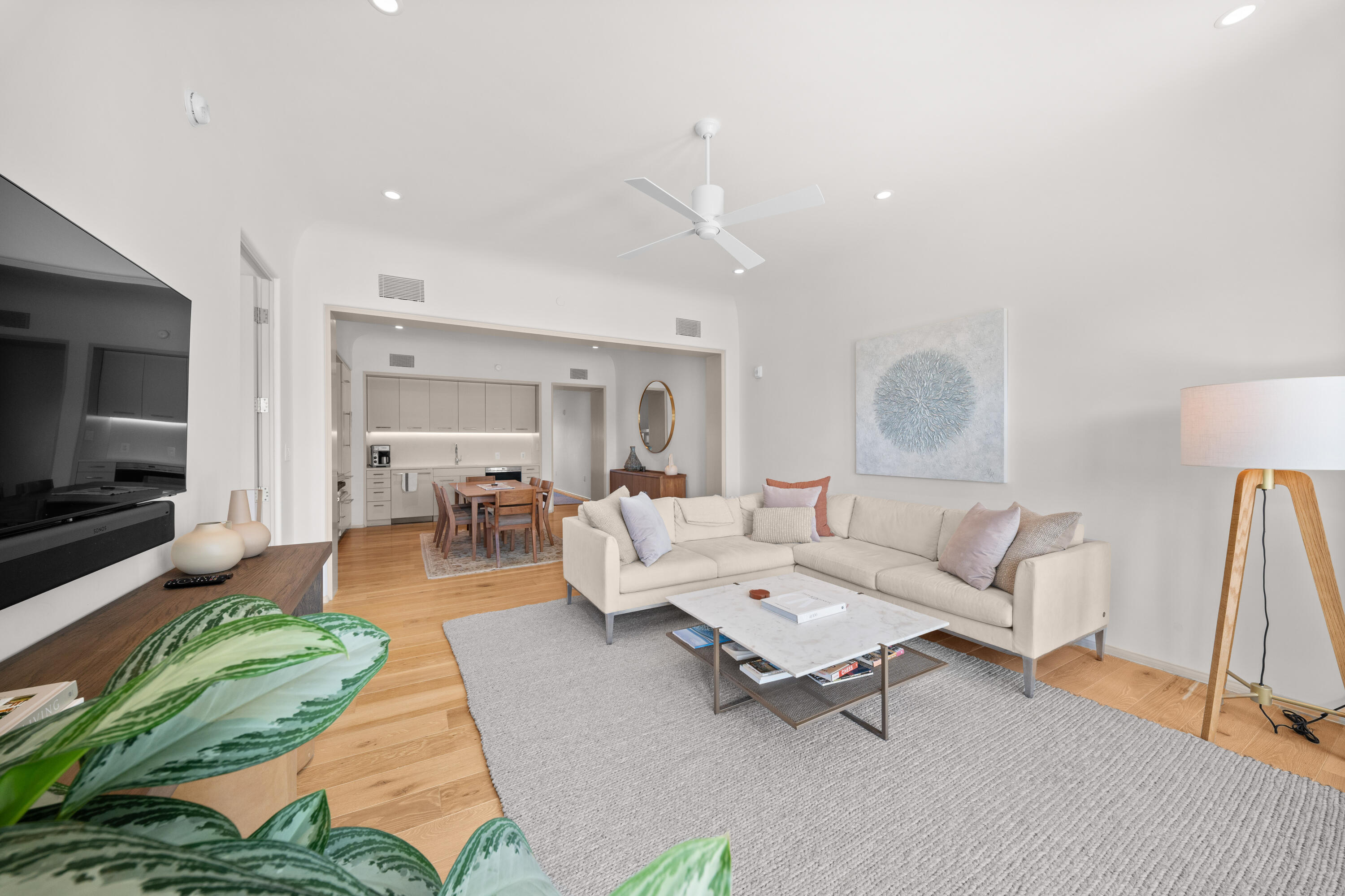 45 West Solaire Way Inlet Beach, Unit 107 Inlet Beach, FL 32461 - Photo 31 of 47 a living room with furniture and a flat screen tv