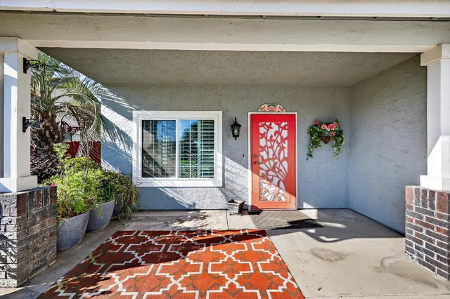 a view of a street with an outdoor space