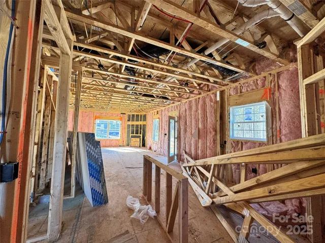 a view of a room with windows