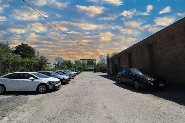 a car parked in front of a house