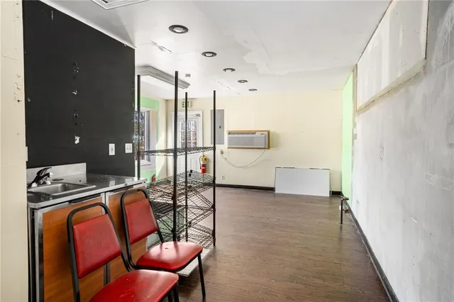 a view of a room with chairs