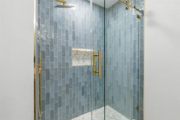 a bathroom with a shower