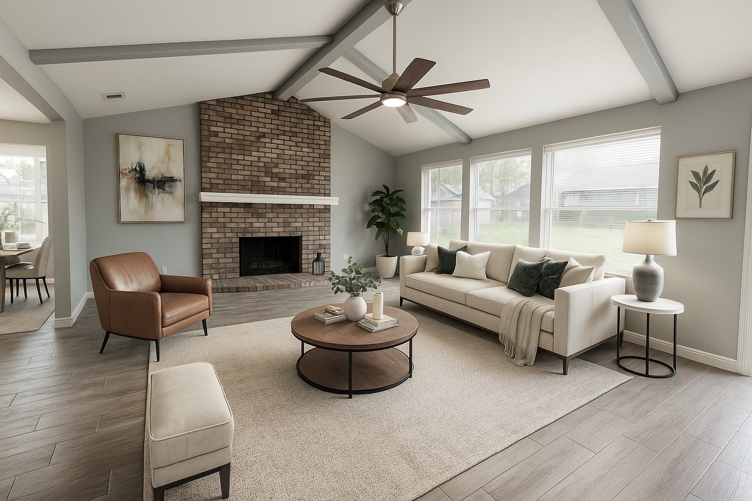 23460 Smith Road Porter, TX 77365 - Photo 10 of 46 a living room with furniture and a fireplace