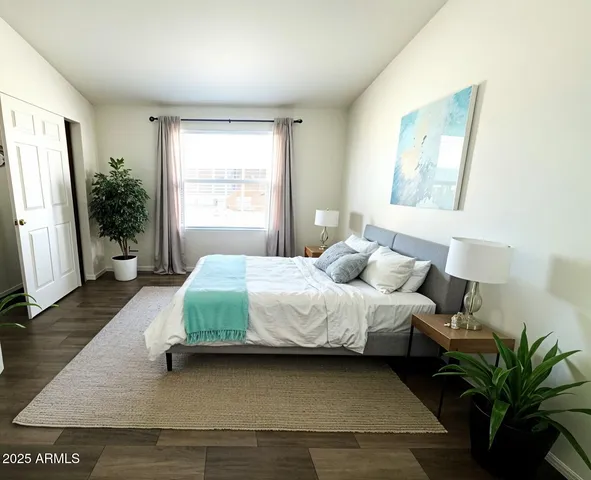 an empty room with wooden floor