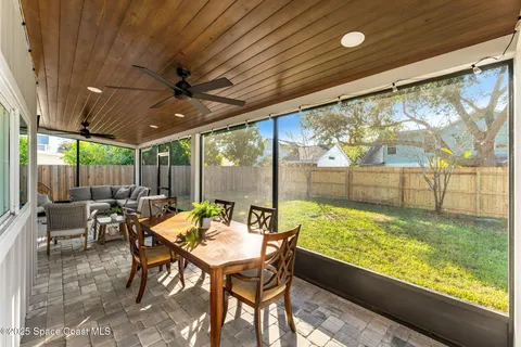 a outdoor view with a sitting space