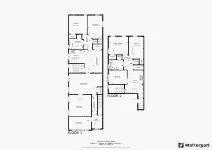 a picture of a room with a bench and a picture