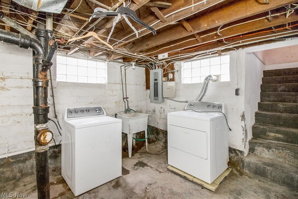 6903 Ridgewood Avenue Parma, OH 44129 - Photo 21 of 23 Basement Stairs and Washer / Dryer units