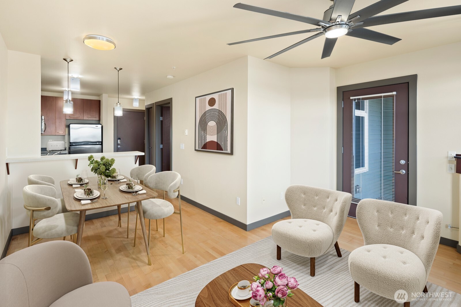 655 Crockett Street, Unit A305 Seattle, WA 98109 - Photo 10 of 23 a living room with furniture and wooden floor