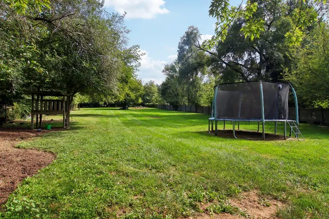 a view of outdoor space with deck and trees