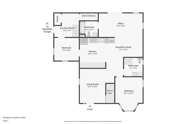 $394,900 | 806 Spencer Street, Joliet, IL 60433