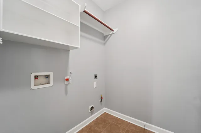 a view of small space with racks on the wall