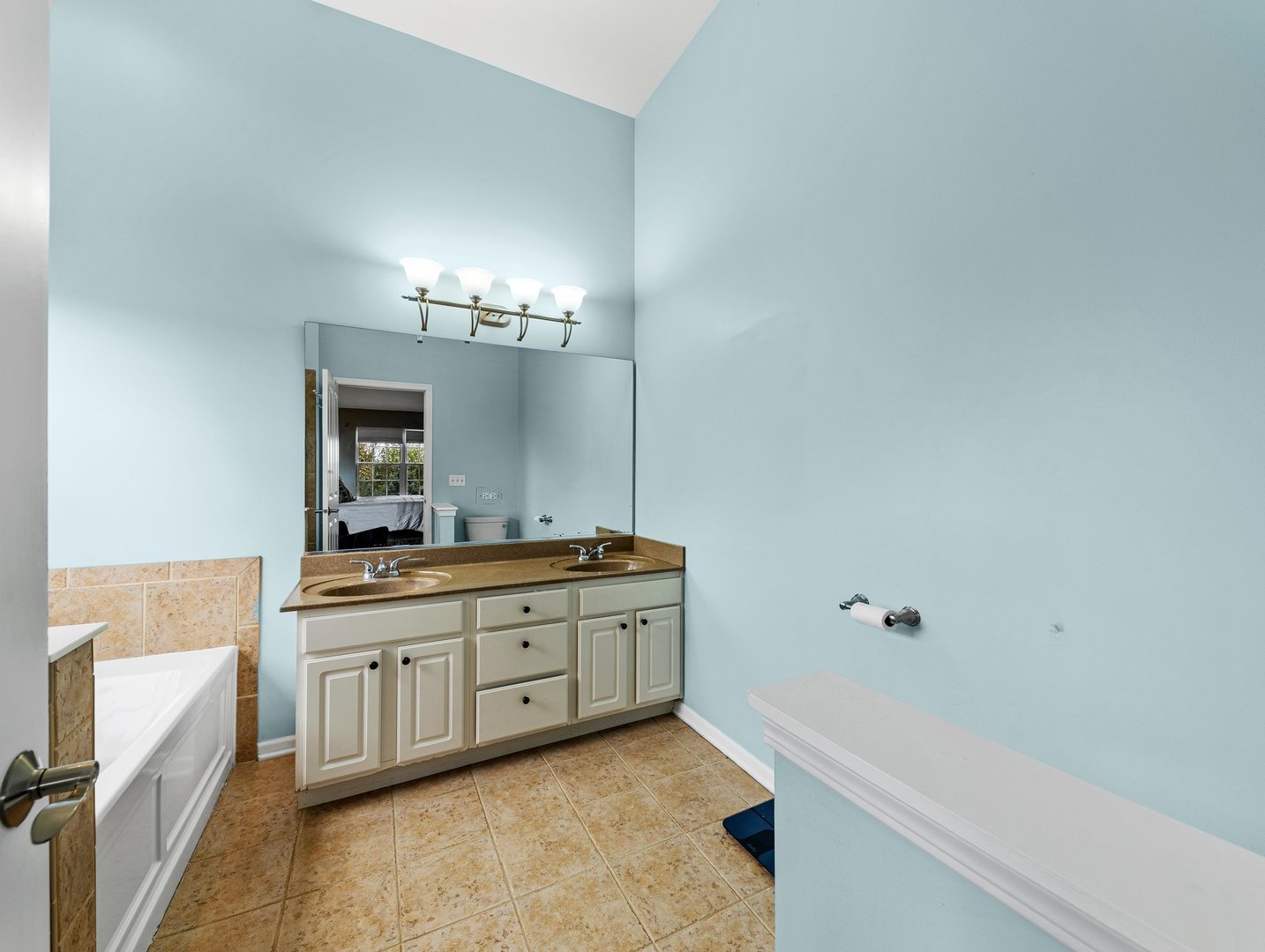26305 Mapleview Drive Plainfield, IL 60585 - Photo 23 of 40 a bathroom with a tub sink and mirror