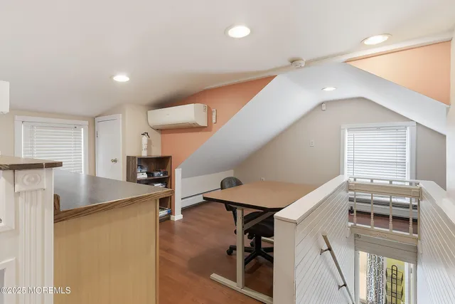 a view of a terrace with a bench