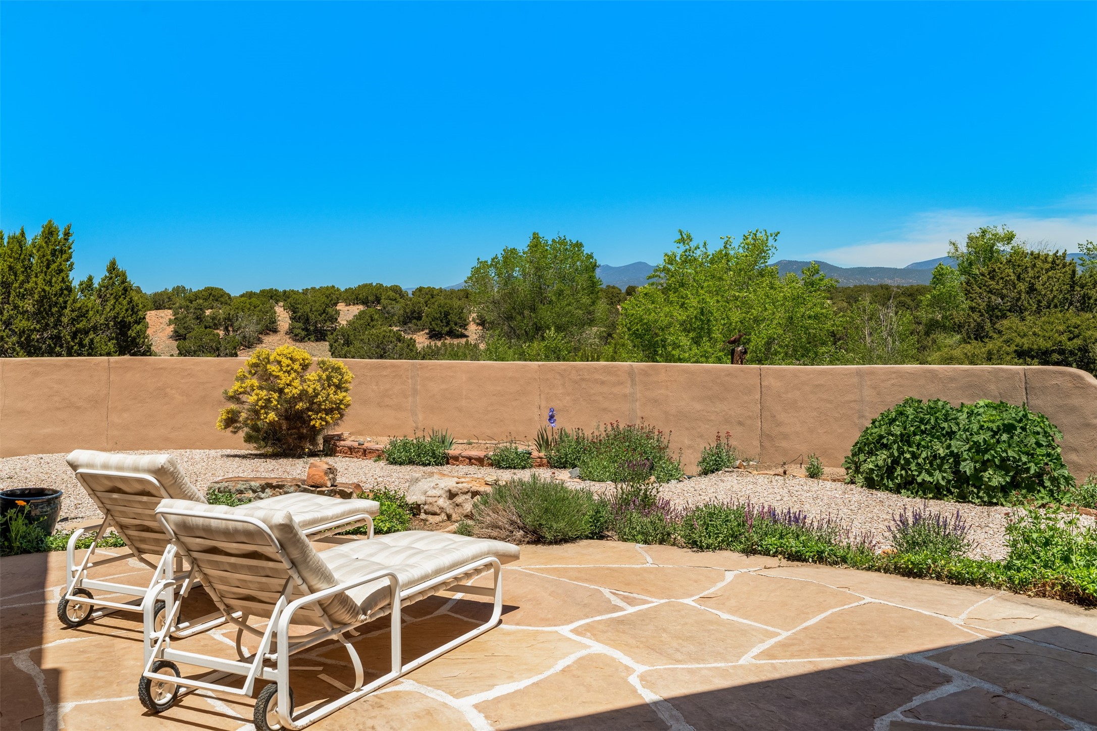 79 East Chili Line Road Santa Fe, NM 87508 - Photo 39 of 46 Backyard with mountain views